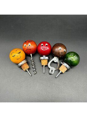 Vintage Bar Tools Set Corkscrew Bottle Opener Cork Stoppers Japan Kitsch Barware